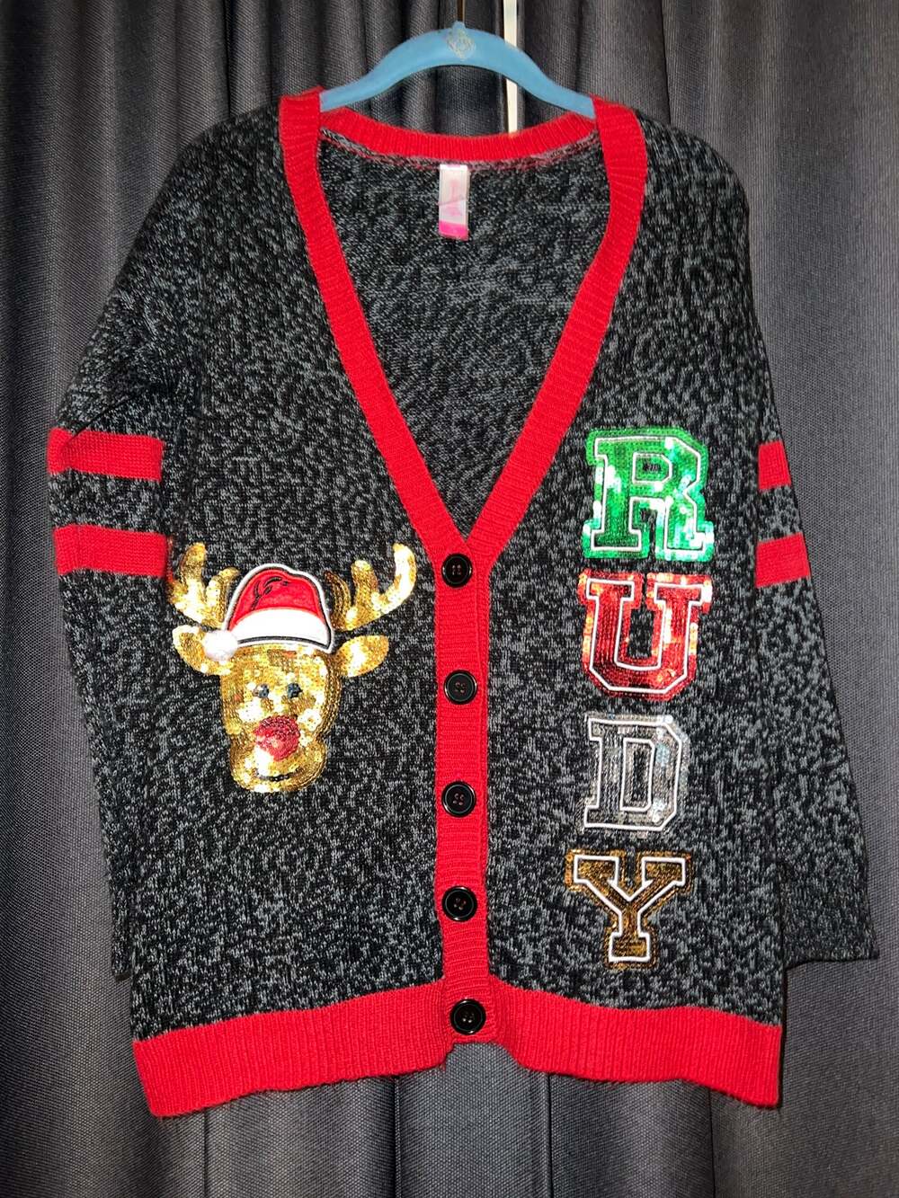 Ugly Christmas Sweater Cardigan Xmas Size Medium